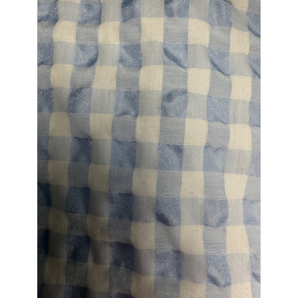 Madewell Blue Gingham Tie Front Button Back Blouse Womens M Short Sleeve Top - Picture 10 of 11